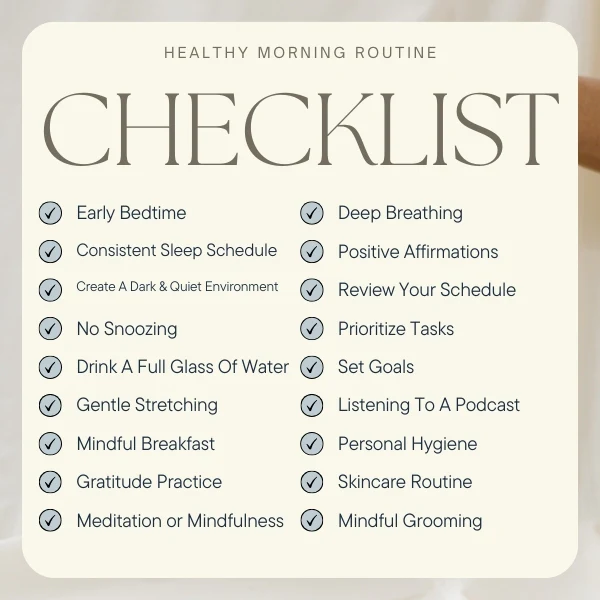 healthy morning routine checklist